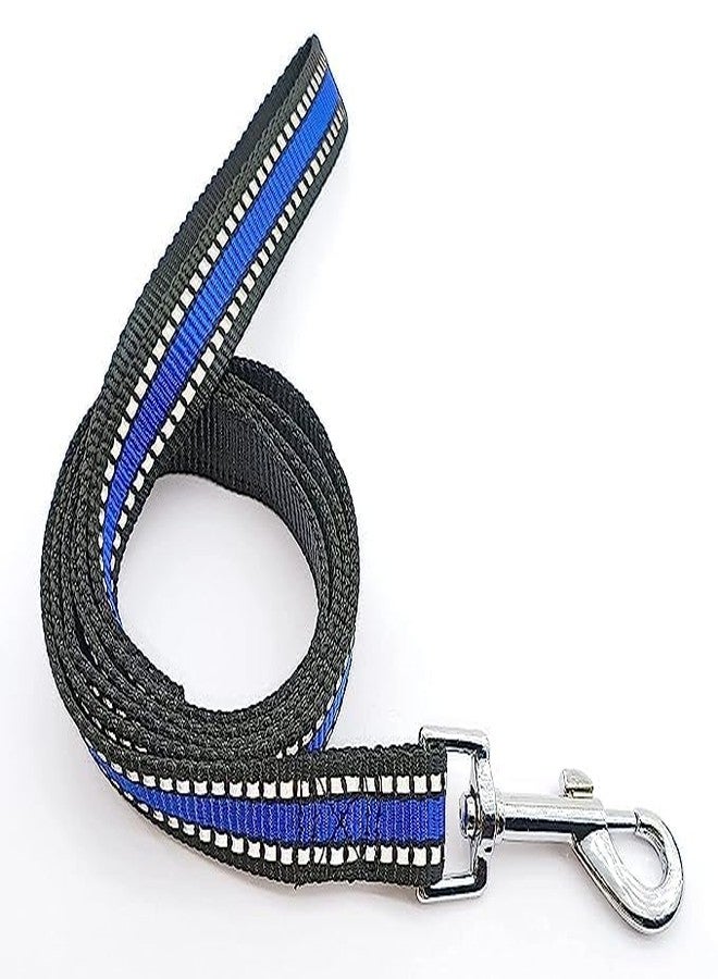 RoverPets Reflective Nylon Dog Harness & Leash Set | 0.75 Inch Adjustable Strap with Stainless Steel Hook | Durable Outdoor Walking Gear for Puppies & Dogs (Blue) - Image 2